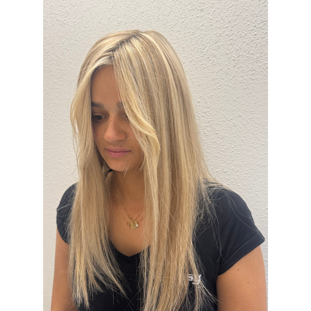 monofilamento con frontale in lace - capello vero- parrucca-Caso-  Ellen wille