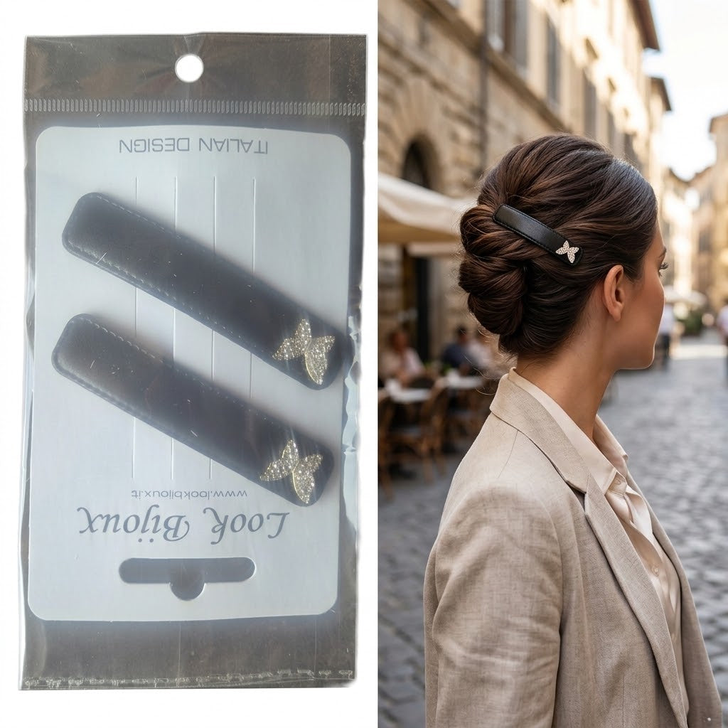 Leder-Optik Haarclips – Italian Design