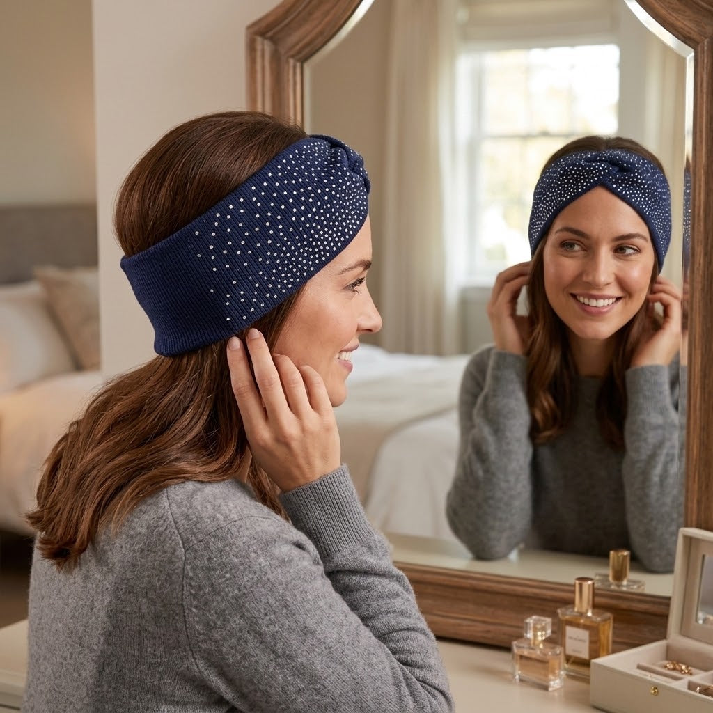 Luxuriöses breites Glitzer-Haarband „Sparkling Elegance“ – Italian Design